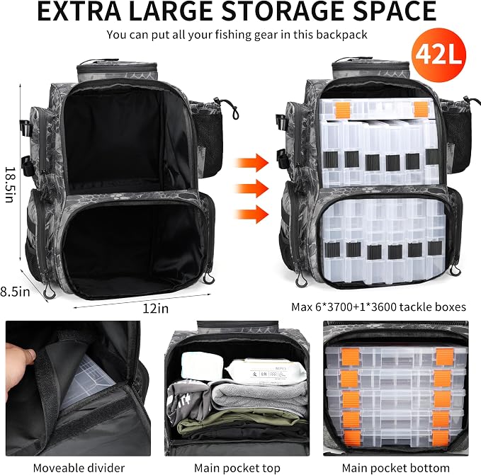 Rabjen Fishing Tackle Backpack - Image 3