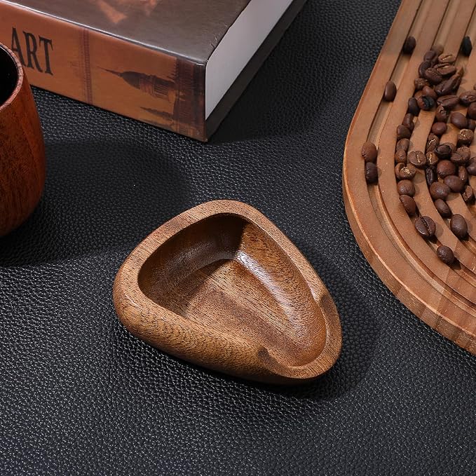 Coffee Bean Dosing Cup, Walnut Wood Espresso Accessories, Single Tray, Wood - Image 5
