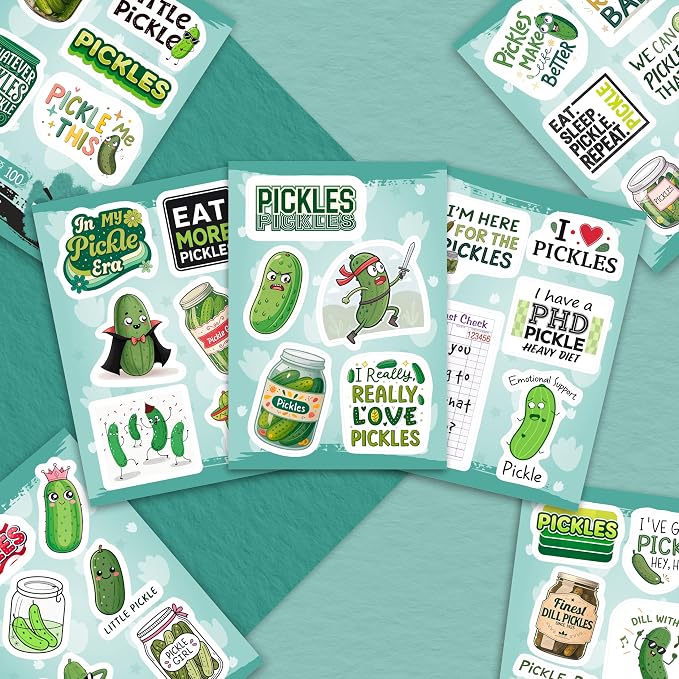100Pcs Pickle Stickers for Water Bottle and Laptop - Image 5
