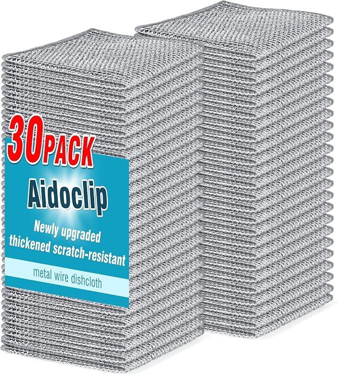Aidoclip 30pcs Set Non-Scratch Steel Wool Dishcloth by Aidoclip