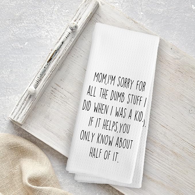 Funny Humorous Kitchen Towels, Adults Humor Gifts from Son Daughter Kids Dish - Image 4