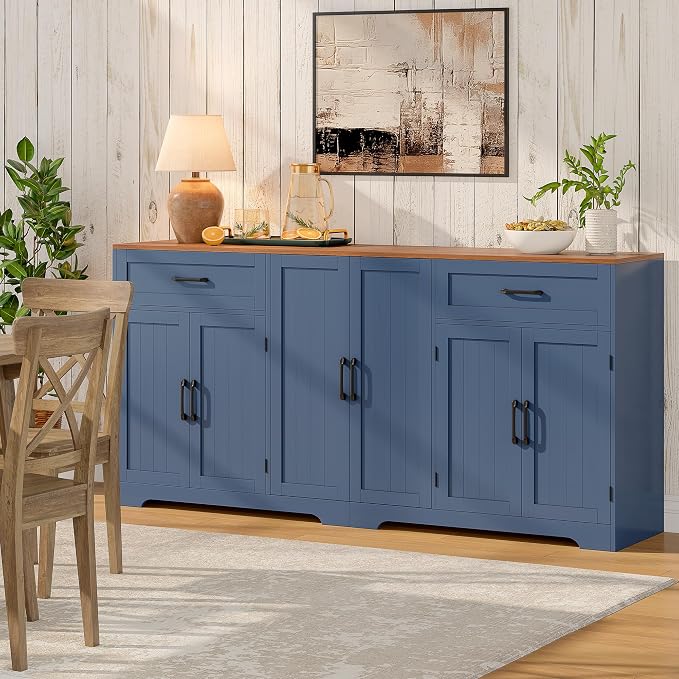Whalefall 71" Farmhouse Sideboard Buffet Cabinet - Image 8