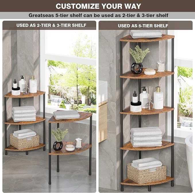 Corner Plant Stand Shelf, 5 Tier Tall Shelf Plant Stand - Image 5