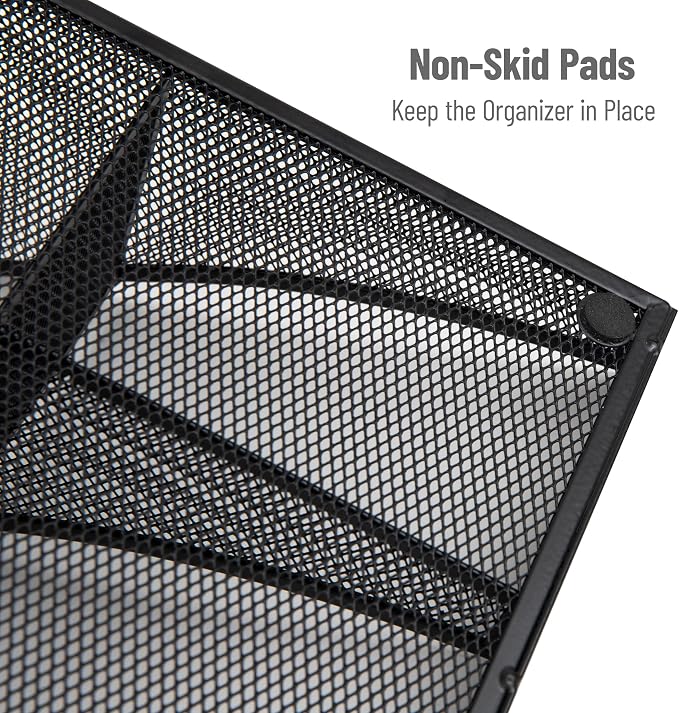 Mind Reader Countertop Organizer, 2 Tier Mesh Storage Caddy - Image 4