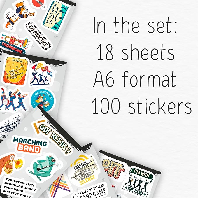 100Pcs Marching Band Stickers - Image 2