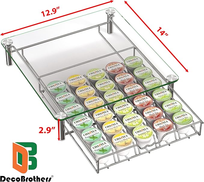 Deco Brothers Crystal Tempered Glass K-Cup Holder Drawer - Image 2