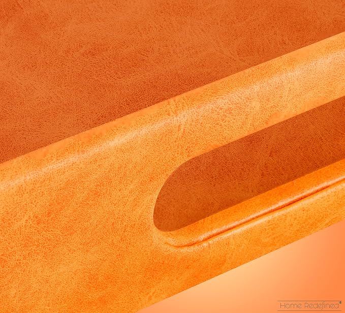 Home Redefined Beautiful Modern Elegant 17.5"x12" Rectangle Orange Faux Leather - Image 6