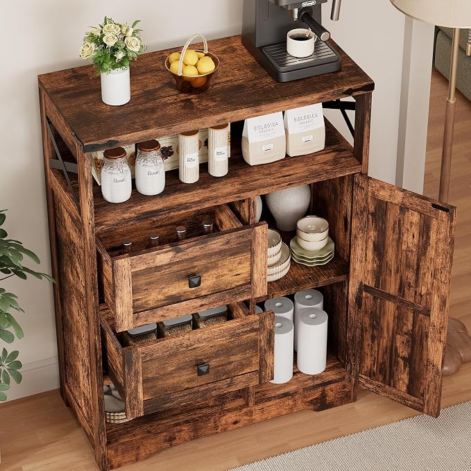 Vabches Farmhouse Buffet Sideboard Cabinet - Image 5