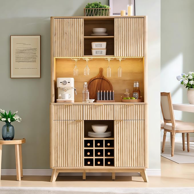 OKD 72" Tall Fluted Coffee Bar Cabinet by OKD