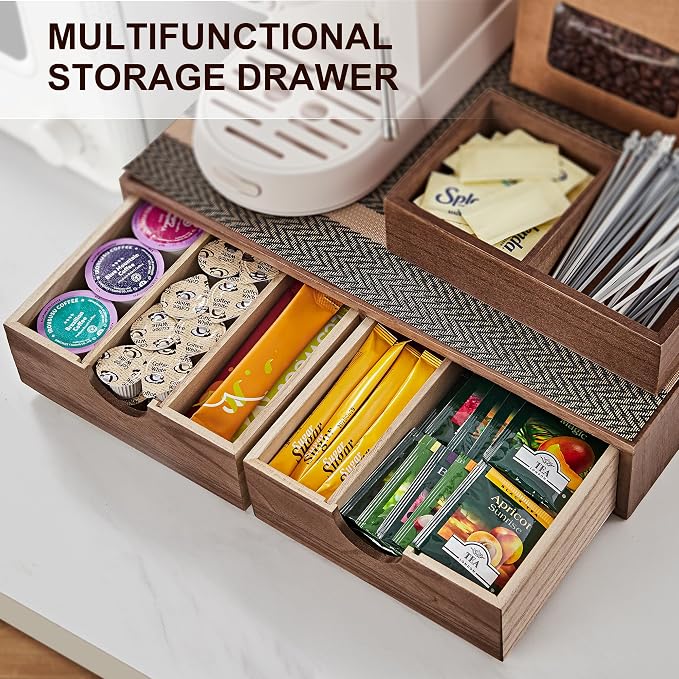 SMARTAKE Wooden K Cup Organizer Coffee Pod Storage Box, Coffee Pod Tea - Image 8