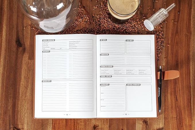 Home brew Journal for Craft Beer Homebrewers | Homebrew Logbook w/ space for - Image 6