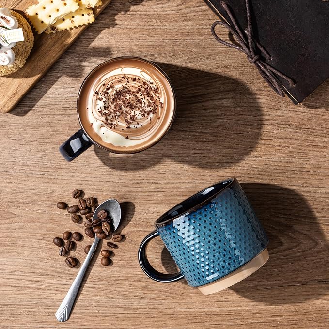 GBhome 12 OZ Stackable Coffee Mugs, Ceramic Coffee Mugs - Image 2