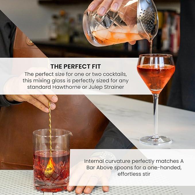 A Bar Above Cocktail Mixing Glass, Diamond Deco Enhanced Annealed Lead-Free - Image 4