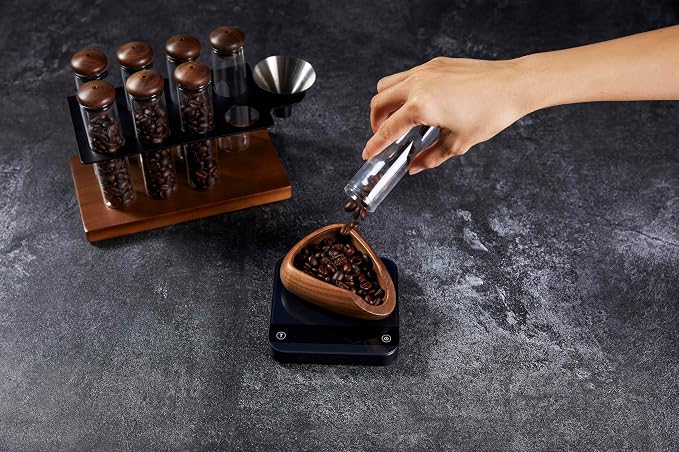 Walnut Coffee Bean Dosing Cup and Spray Bottle Kit - Image 2