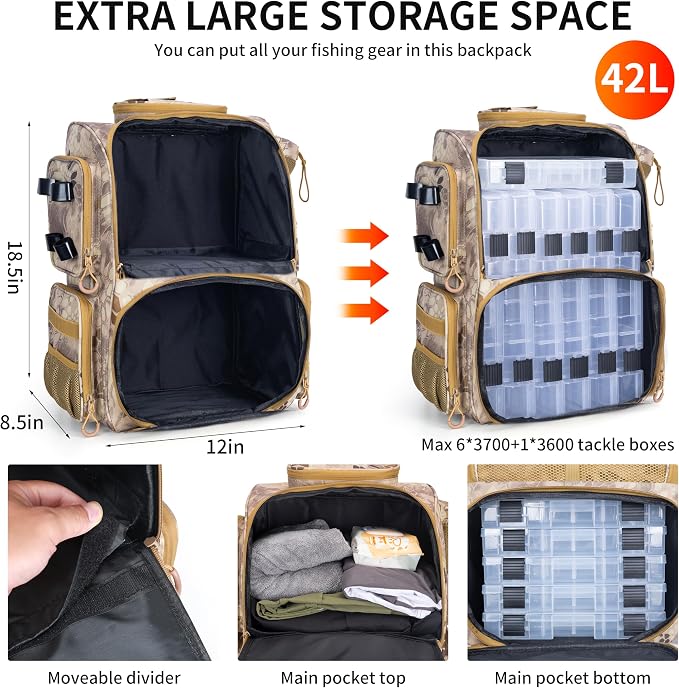 Rabjen Fishing Tackle Backpack - Image 3