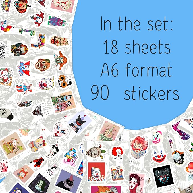 100Pcs Clown Stickers for Water Bottle and Laptop - Image 2