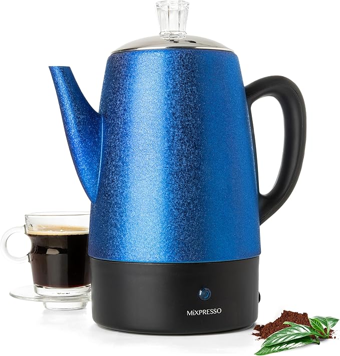 Mixpresso 10 Cup Percolator Coffee Pot Electric, Stainless Steel Coffee by Mixpresso