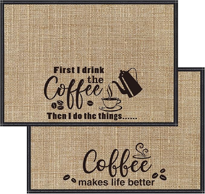 Cunhill 2 Pieces Coffee Bar Mat, Coffee Bar Accessories 20 x 14 Inch Coffee Bar by Cunhill