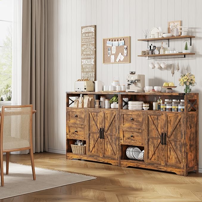 Vabches Farmhouse Buffet Sideboard Cabinet - Image 5