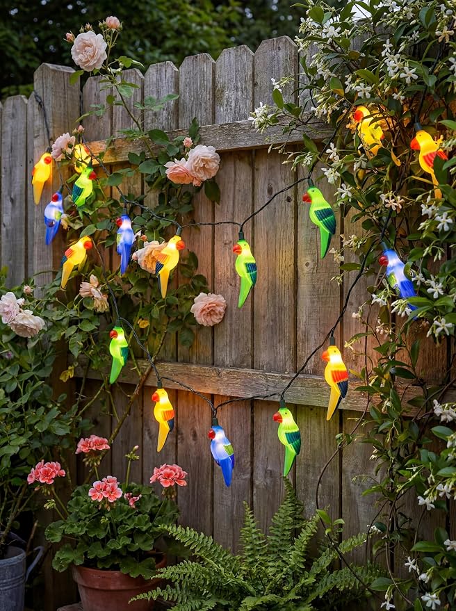 Outdoor Tropical Parrot String Lights Plug in, 8.5Ft Outdoor Hawaiian - Image 6