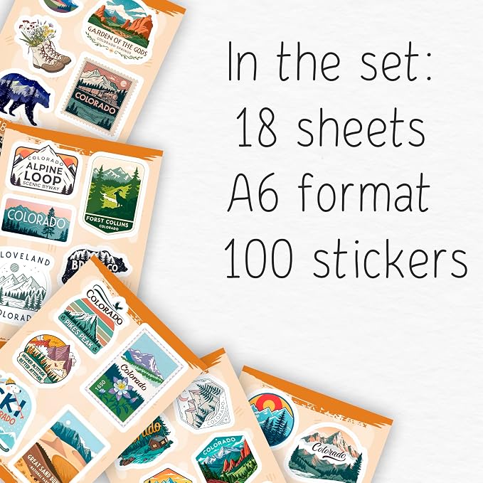 100Pcs Vinyl Colorado Stickers for Water Bottles, Decals - Image 2