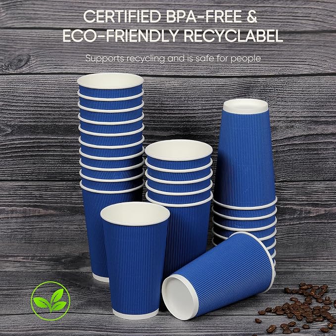 100 Pack 16 oz Disposable Coffee Cups - Image 5