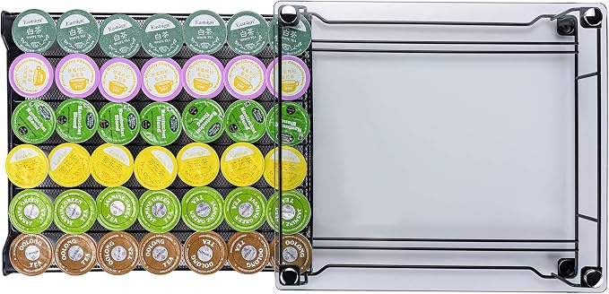 K Cup Holder for Counter, 42pods K-Cup Storage Coffee Capsules Pod Holder Glass - Image 5