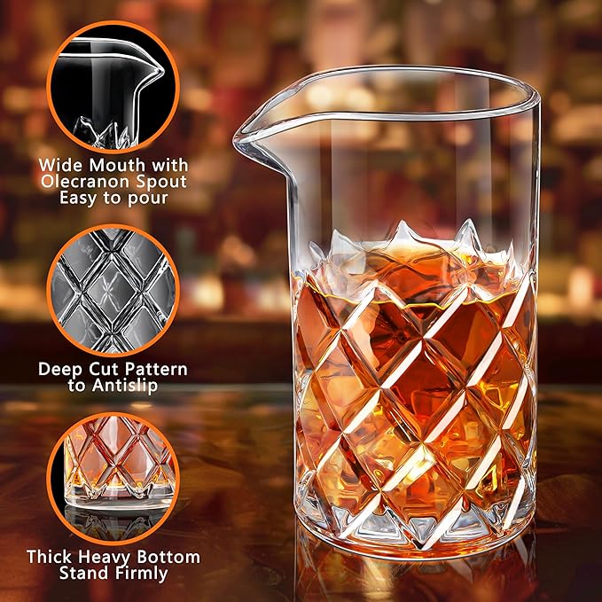 LIGHTEN LIFE Cocktail Mixing Glass Set, Bar Mixing Set - Image 3
