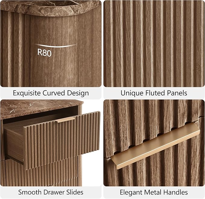 win2win Fluted Sideboard Buffet Cabinet - Image 4