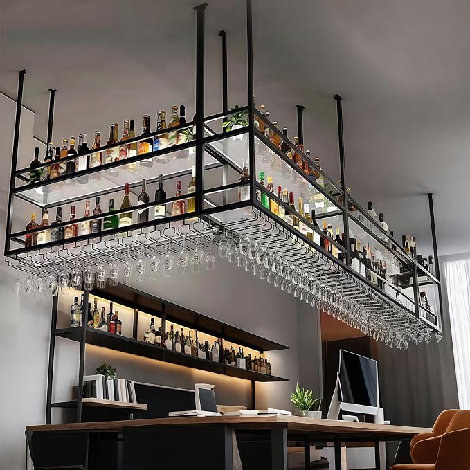 47.2IN Ceiling Wine Glass Rack - Image 7