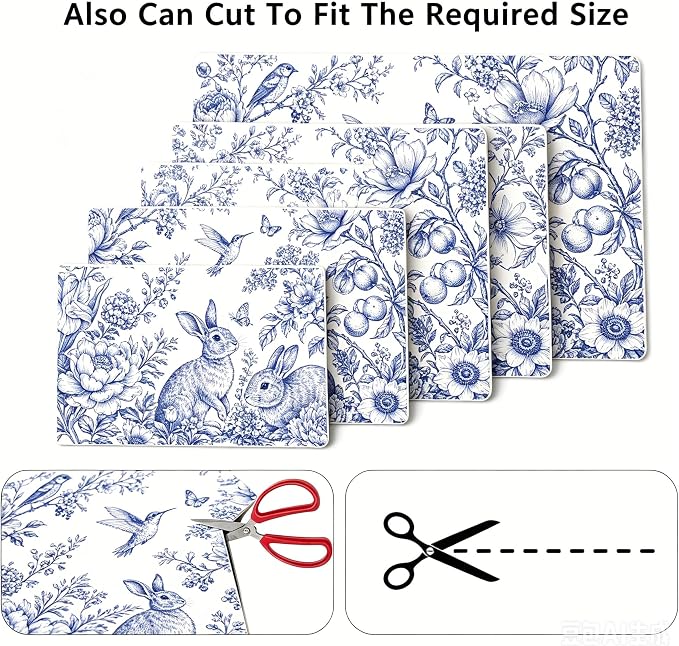 Chinoiserie Vintage Flowers Dish Drying Mat Absorbent Silicone Dry Pad - Image 3