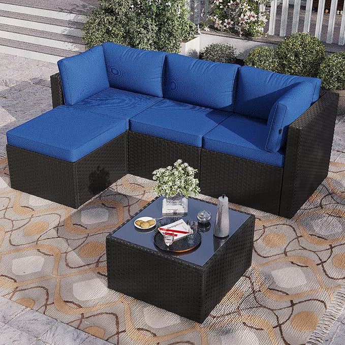 Aoxun Patio Furniture Set 5-Piece, Outdoor Sectional Sofas by Aoxun