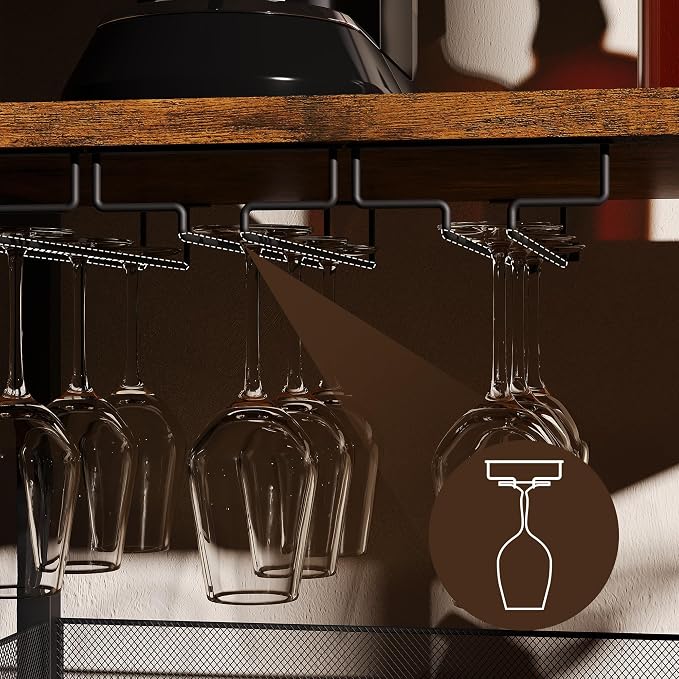 Jojoka LED Lighted 3-Tier Wine Bar Cabinet, Freestanding Sideboard Buffet - Image 3