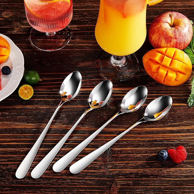 KEAWELL Premium 4-Piece Louise Long Handle Spoons, 18/10 Stainless Steel - Image 5