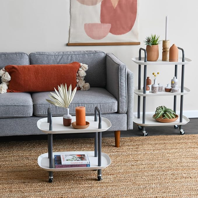 Main + Mesa Modern Plastic and Metal 3-Tier Trolley - Image 2