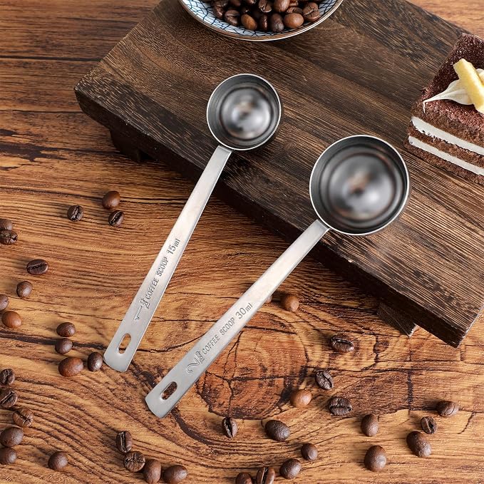 2Pcs Coffee Scoop, Long Handle Measuring Spoon15 Ml and 30 Ml Stainless Steel - Image 2