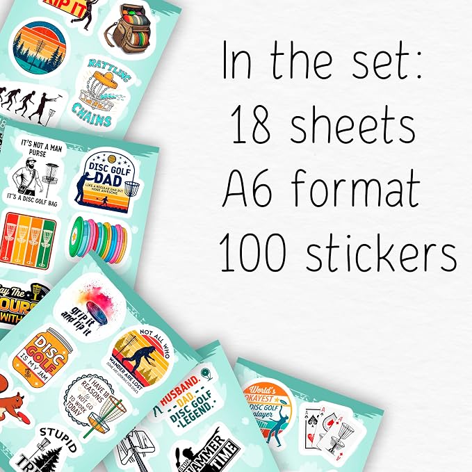 100Pcs Disc Golf Stickers Decals - Image 2