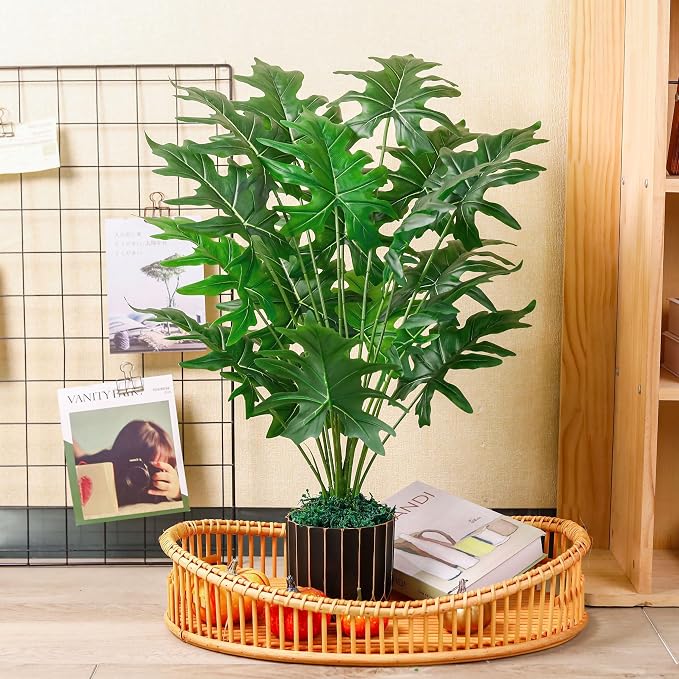 Der Rose Fake Plants Tall Green Artificial Tropical Faux Plants Indoor - Image 7