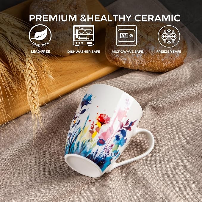 GBhome 12oz Coffee Mugs Set fo 6, Ceramic Coffee Mugs - Image 6