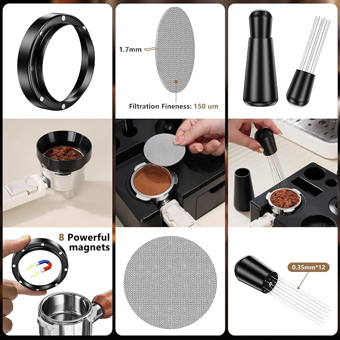 9 Pack Espresso Accessories Kit（Square）, 58mm Espresso Tool Kit | Espresso - Image 6