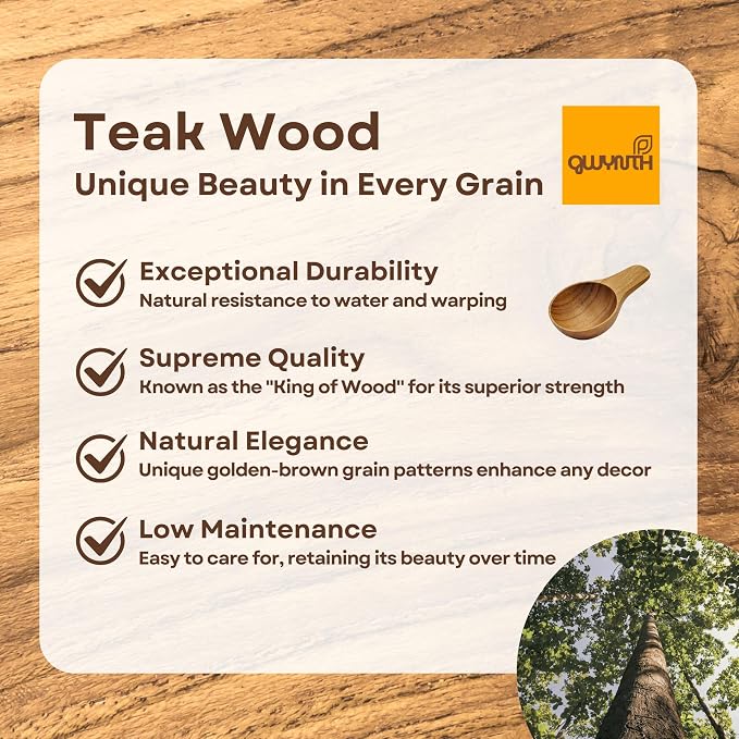 2 Pieces Small Wooden Spoon, Short Handle Teak Wood Scoops - Image 9