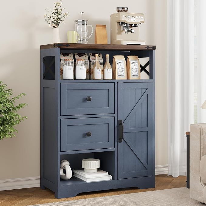 Vabches Farmhouse Buffet Sideboard Cabinet by Vabches