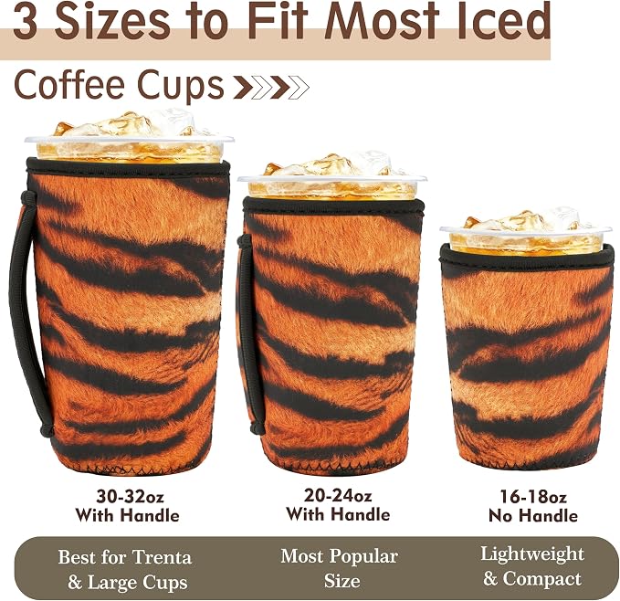 KJQJLY 3 Pack Reusable Iced Coffee Sleeves - Image 2