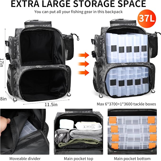 Rabjen Fishing Tackle Backpack - Image 3