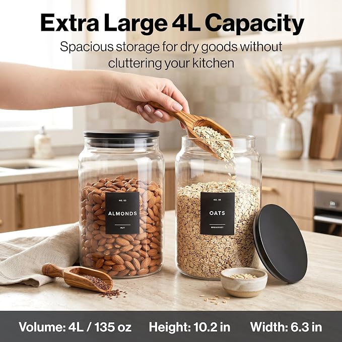 EDELHAUS 2x Large Glass Storage Containers - Image 2