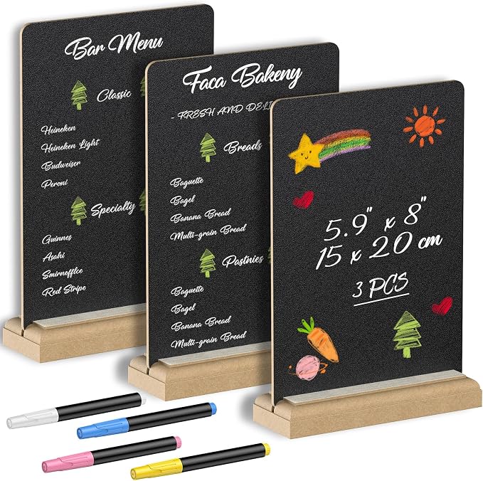 Uniclife 3 Pack Small Chalkboard Sign by UnicLife