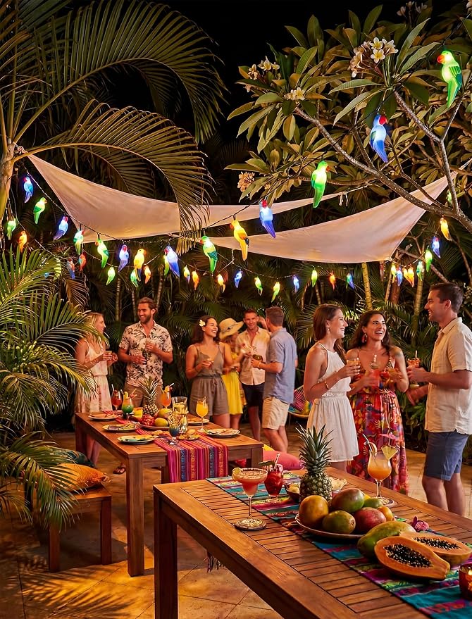 Multicolor Parrot String Lights, 8.5Ft Parrot Camping Outdoor Party Lights - Image 9