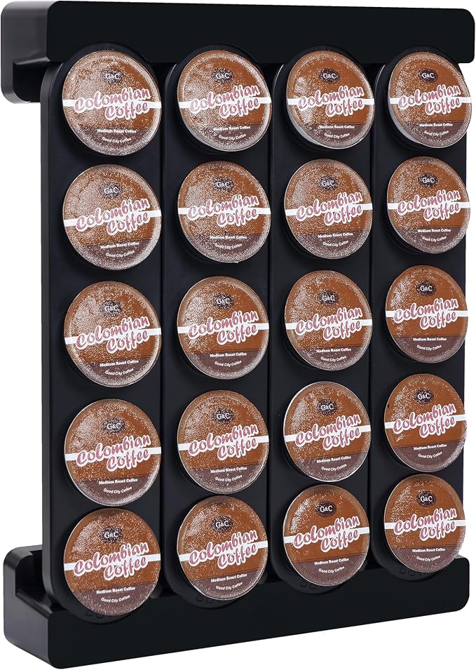 Wall Mounted Coffee Pod Holder, Holds 20 K Cup Coffee Capsules, by JMBTLUS
