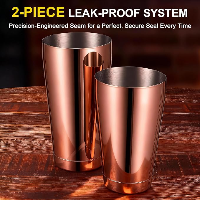 Boston Shaker Set, 18oz & 28oz 2-Piece Tins, Professional 304 Stainless Steel - Image 4