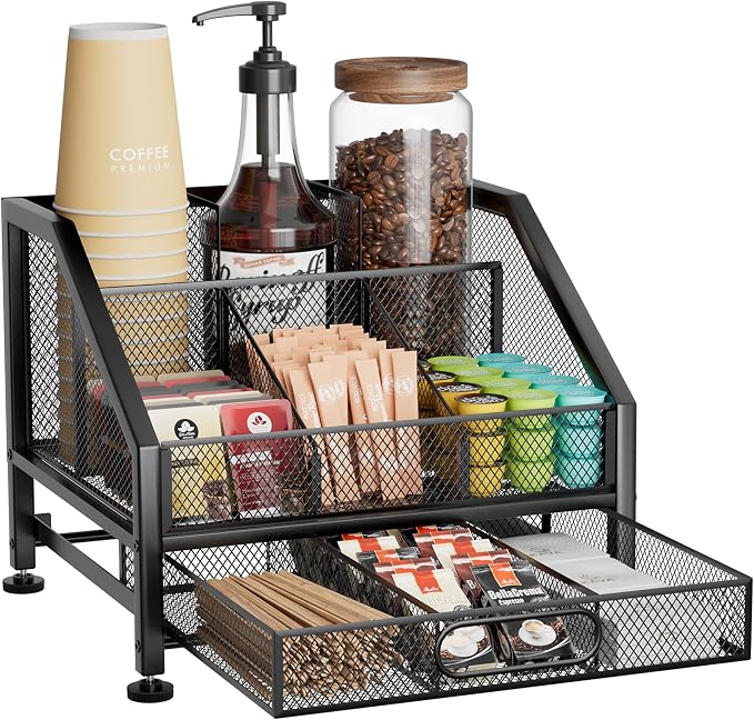 SWTYMIKI Coffee Bar Organizer for Countertop – Space-Saving Kcup Organizer by SwtyMiki-TidyHomeSweetLife